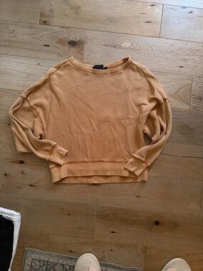 Women's Waffle-Knit Sweater in Mustard